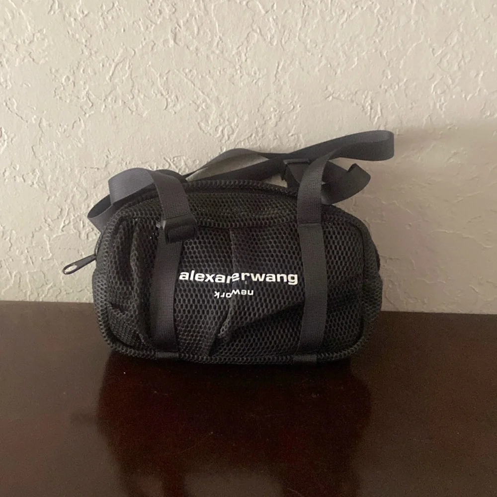Alexander Wang Black Mesh Bag Mini Duffle Tags $350 10”x6”x4”. Handle drop 12”